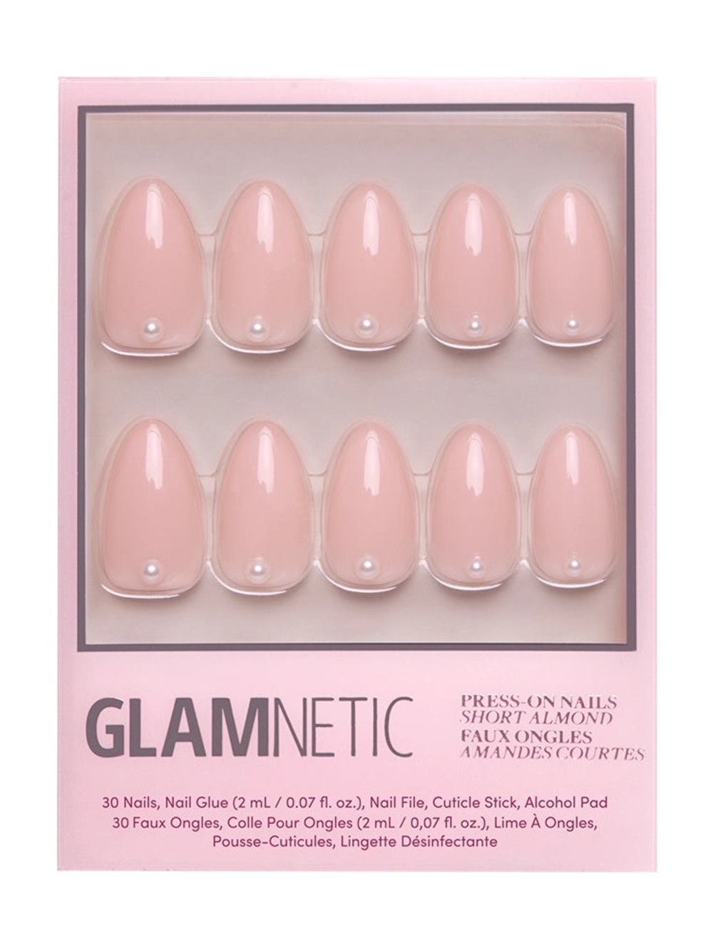 Glamnetic Wifey Short Almond Nude Pearl Bride Press on Nails New & Sealed